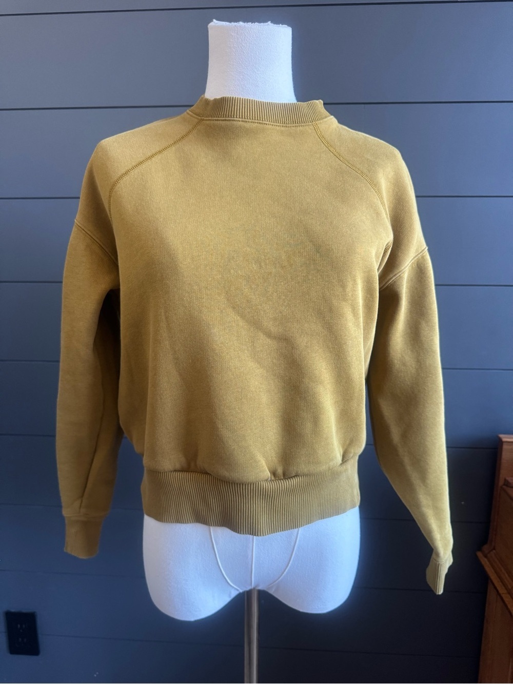 Everlane Renew Fleece Crew Sheatshirt Olive/Moss Green Minimalist Earthtone